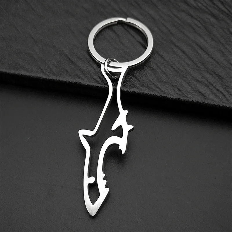 n Shark Beer Bottle Opener Keyring For Women Men Stainless Steel Silver Color Fish Summer Keyholder Jewelry Gifts 251230