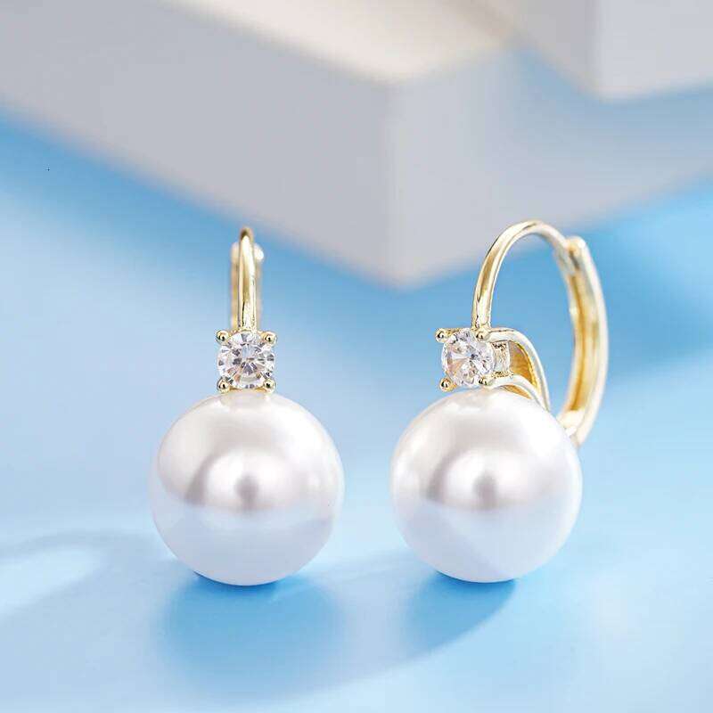 Huitan Exquisite Imitation Pearl Dangle Earrings for Women Wedding Engagement Temperament Female Accessories Statement Jewelry