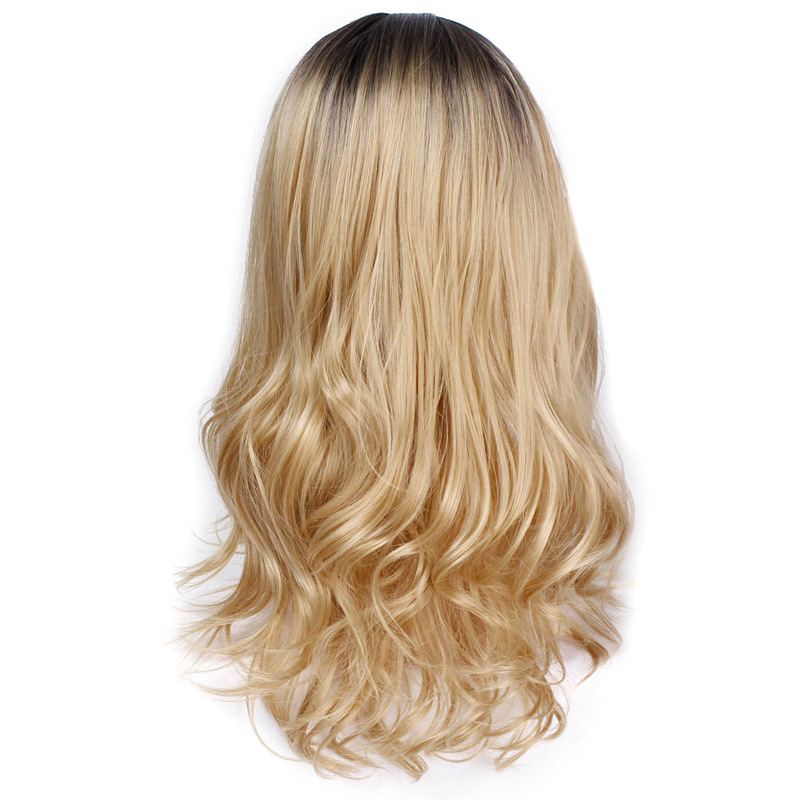Synthetic Fiber Wavy Curl Wig with Centered Section For Women's Fashion Hairstyles