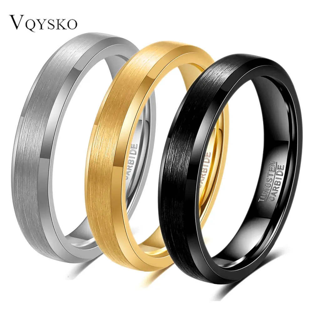 4/6/8mm Tungsten Steel Brushed Ring Stainless Steel Couple Versatile fashion Ring for Women Men Wedding Party Gift Jewelry 251230