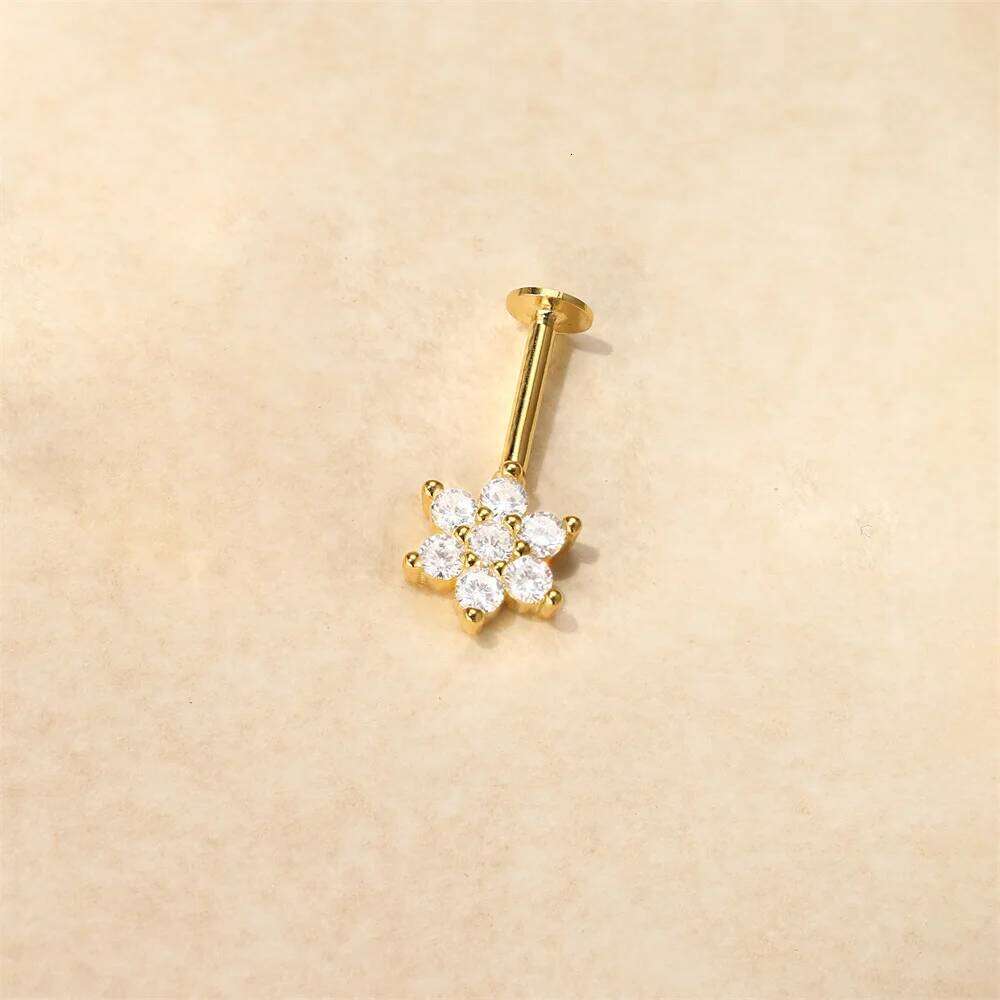 Aide 1piece Real 925 Sterling Silver Back Stud Earrings for Women Flat Head Cartilage Helix Piercing Ear Bone Fine Jewelry