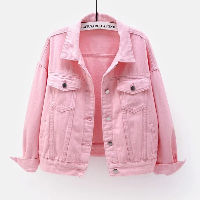 Autumn Denim Coat Women Casual Jacket Pockets Single Breasted Turn Down Collar Outerwear Female Streetwear Vintage Overcoat 251231