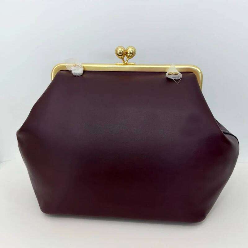 Classic Large Capacity Kisslock Frame Clip Bags For Women Luxury Designer Handbags Purses 2026 New In PU Lock Underarm Shoulder