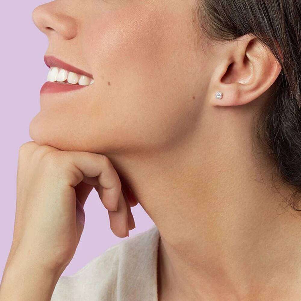 Aide 925 Sterling Silver Cute Turquoise Zircon Mini Small Four Petal Flower Stud Earrings for Fashion Women Teen Jewelry Gift