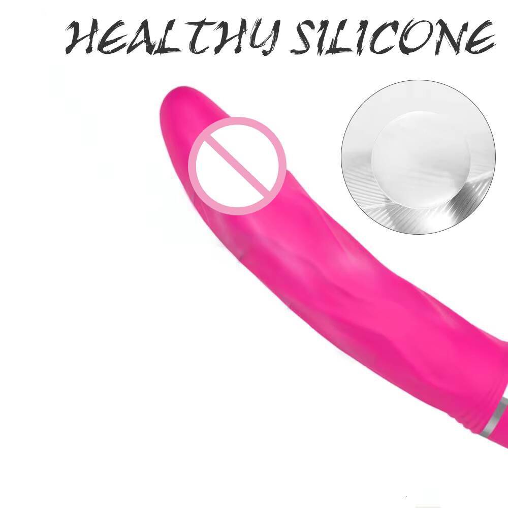 S-Hande Women Lesbian Vibrator Double End Head Silicone Strapless Vibrator for Women