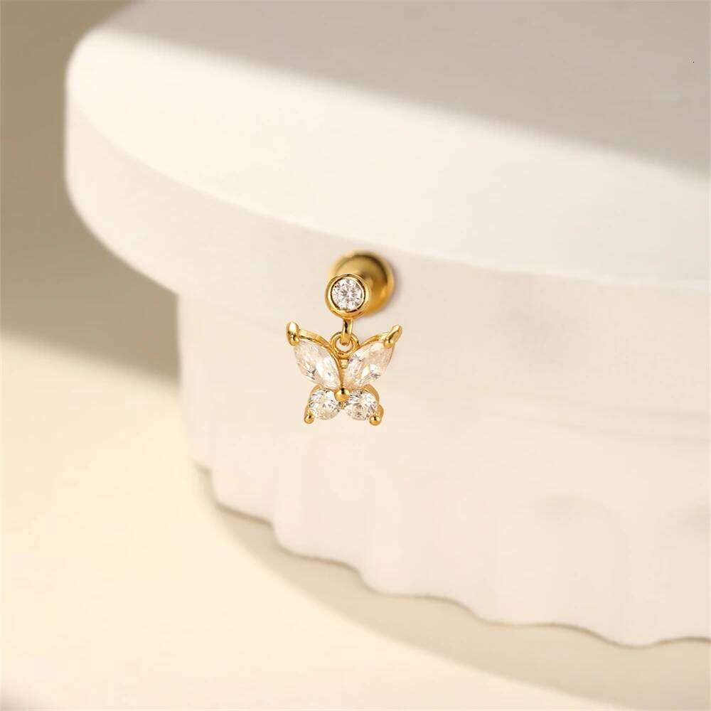 Aide 925 Sterling Silver Elegant Flower For Women Tassel Butterfly Stud Earring Party Exquisite Jewelry Gifts