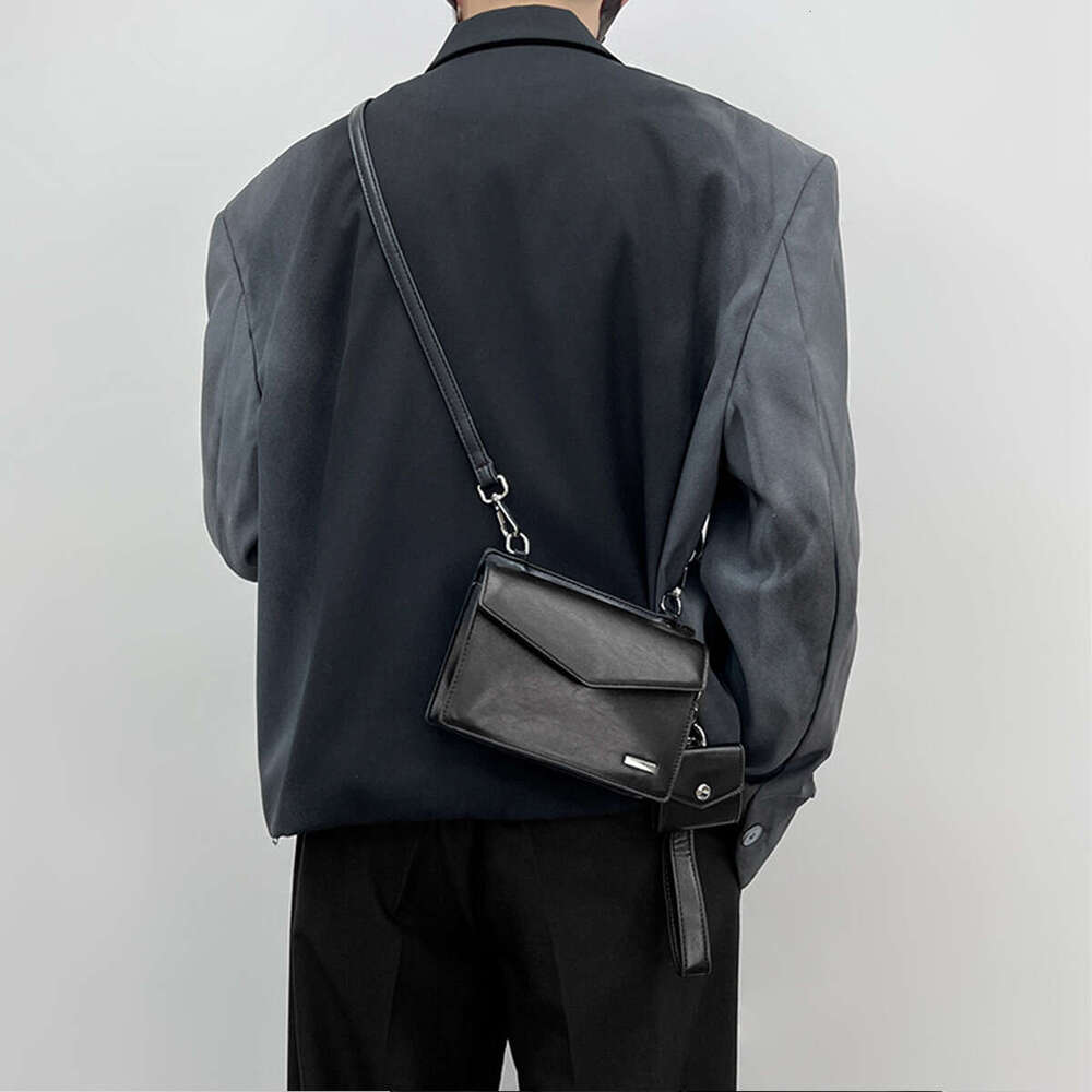 Men S Trendy Ins Japanese Style Commuter High End Niche Designer Personality Small Square Bag Crossbody High Quality Luxury Bag
