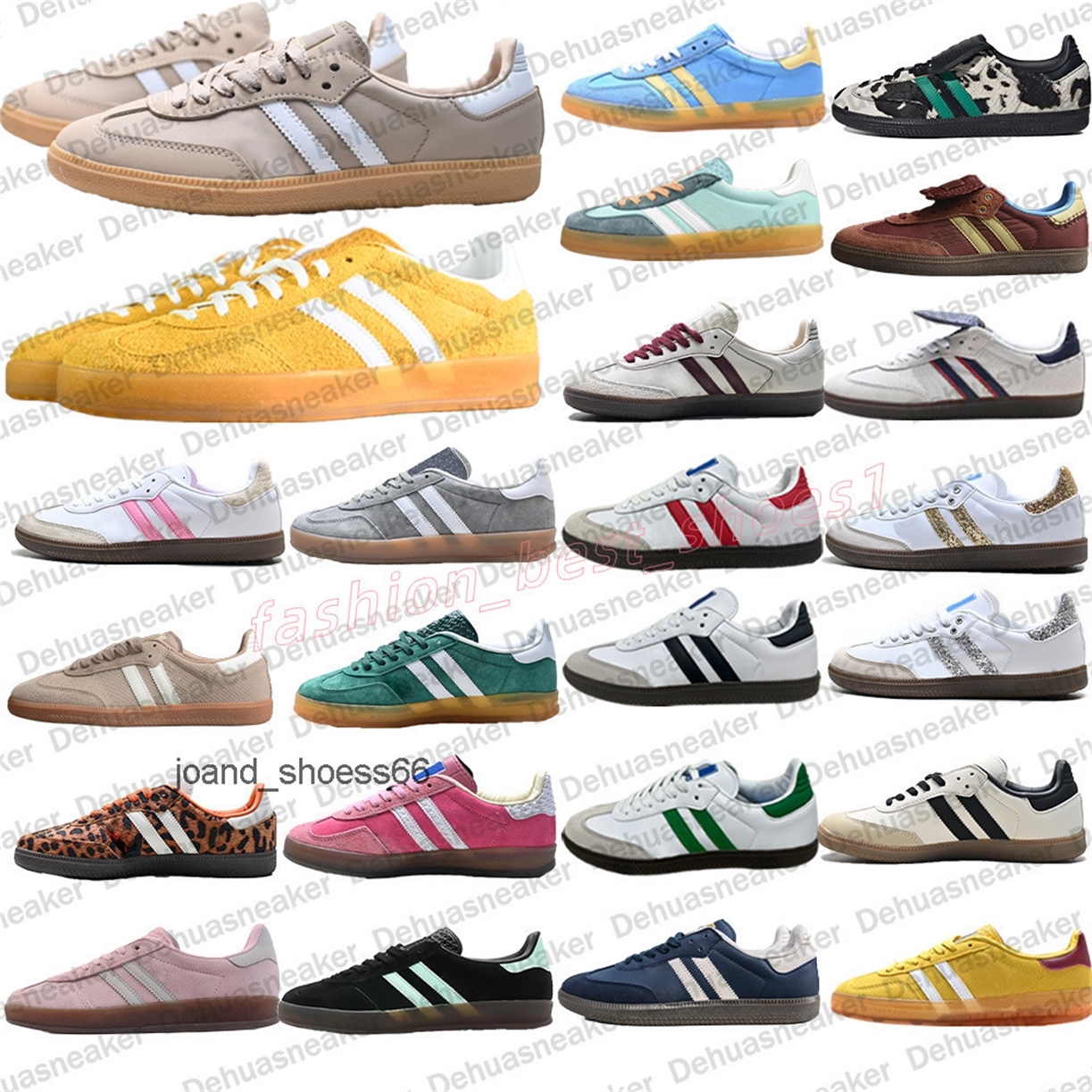 Casual Sambaswomen Shoes Three Stripes Low-Top stylish vintage athletic shoes Black White grey Classic Outdoor for Men Women