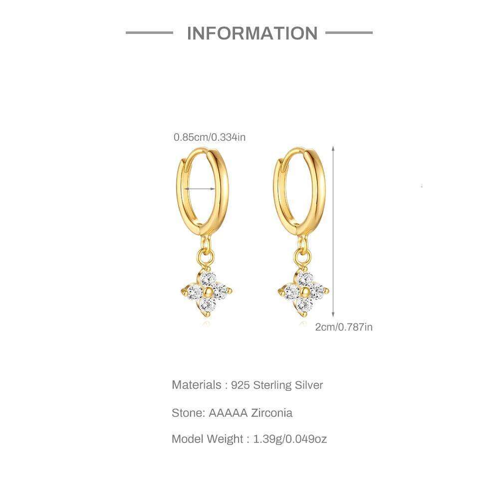 Aide 925 Sterling Silver Hollow-out Lotus Star Heart Zircon Ear Studs&Hoops Multi-Style Piercing Valentine's Day Confession Gift