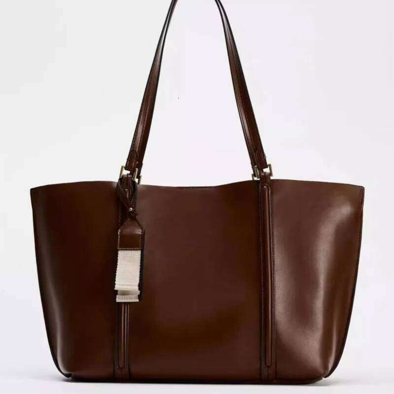 Fashion Minimalist Tote Women Casual Leather Large Capacity Shoulder Bag Ladies High-end Travel Shopping Underarm Bags 2026Solid-color laptop bag