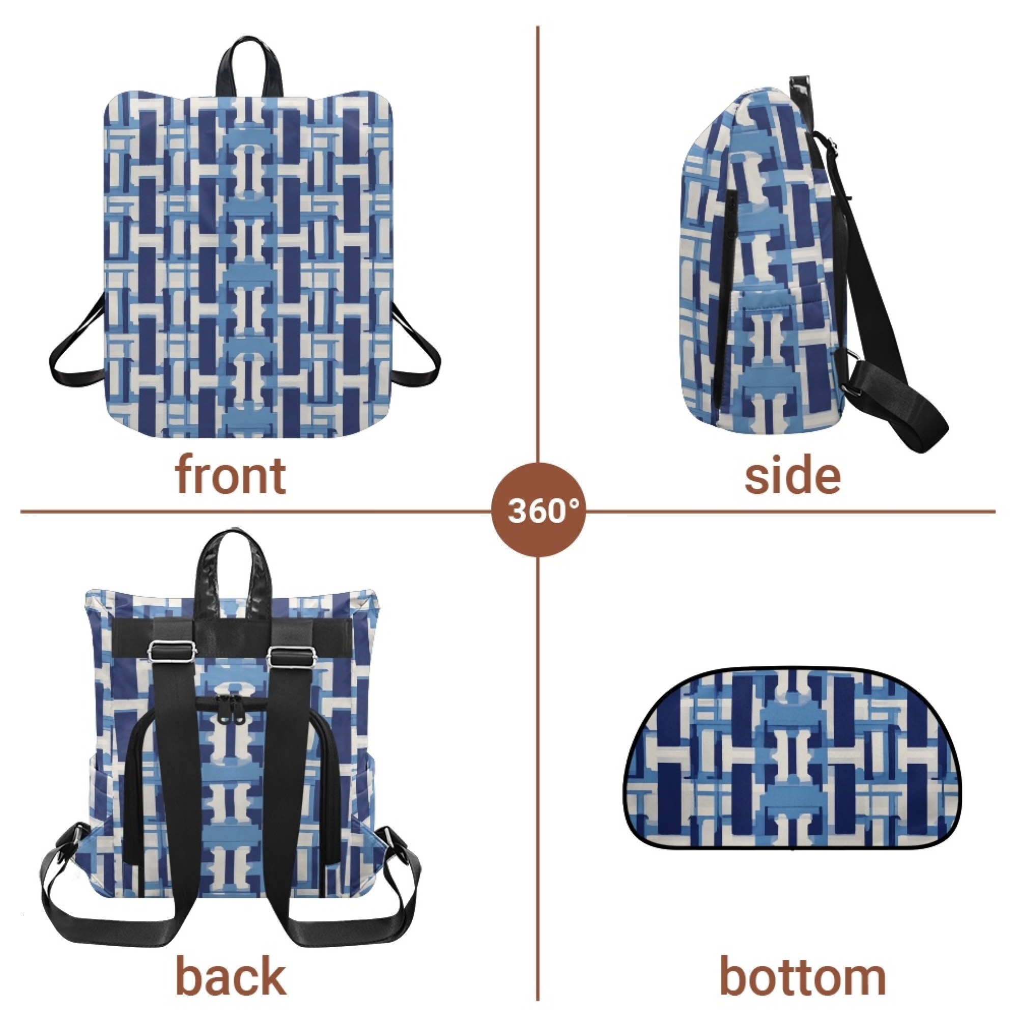 Custom H Designer Fashion Anti Theft Backpack Luxury Horse Pattern Unisex Full Print Backpack Laptop Bag Travel Bag H40