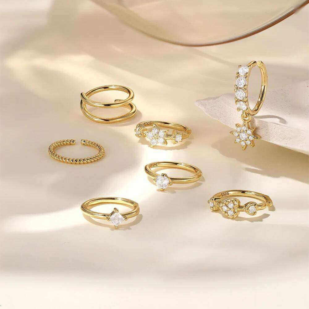 Aide Sterling Silver 925 Pierceing Zircon Simple Round Size Printing Twist Rope Ring Women Jewelry Nose Rings 1pc