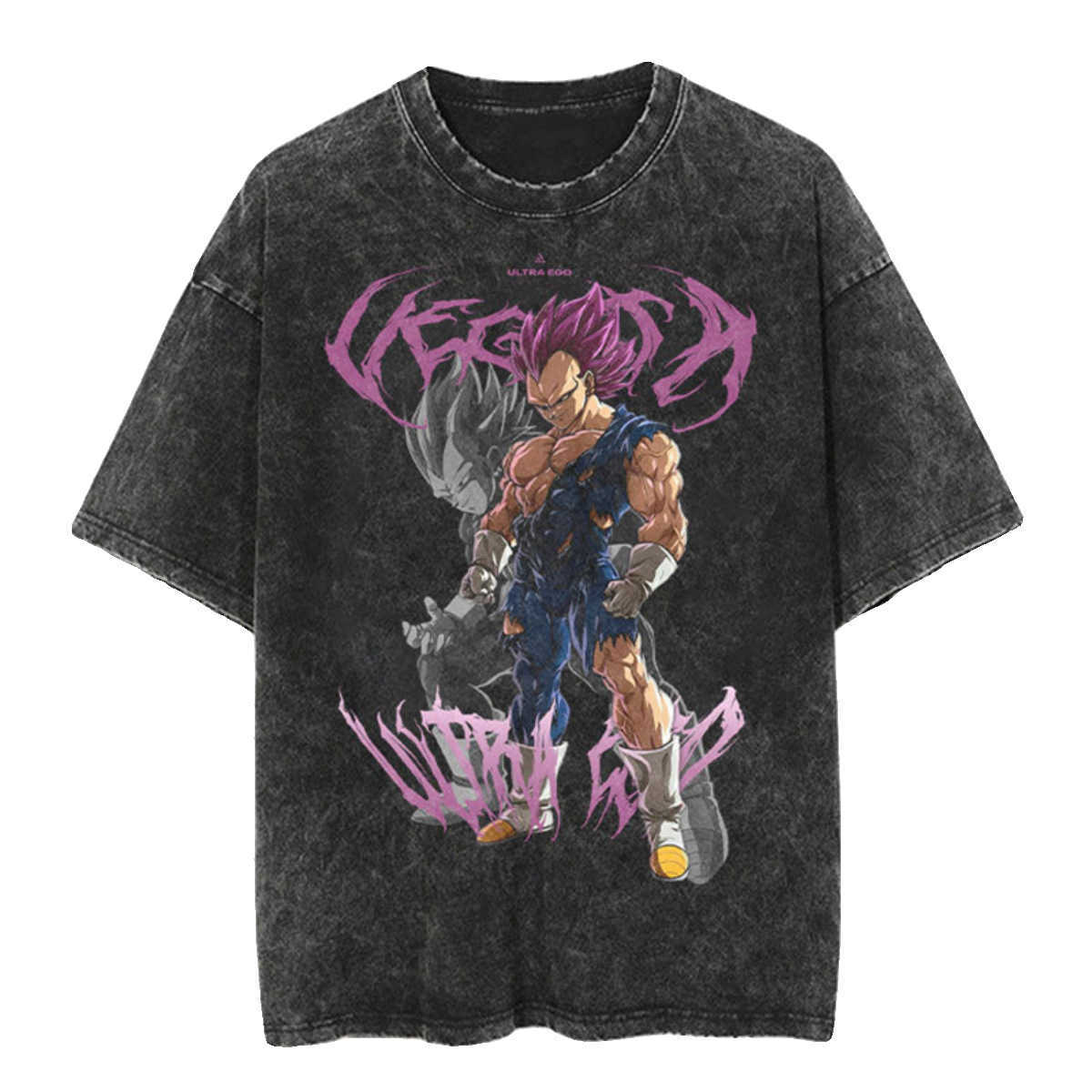 Tees Polos Japanese Classic Dragon Ball Cartoon Anime Oversize High Street Vintage Washed Distressed Short Sleeve T Shirt Men's Clothing Daily Ou - view 6