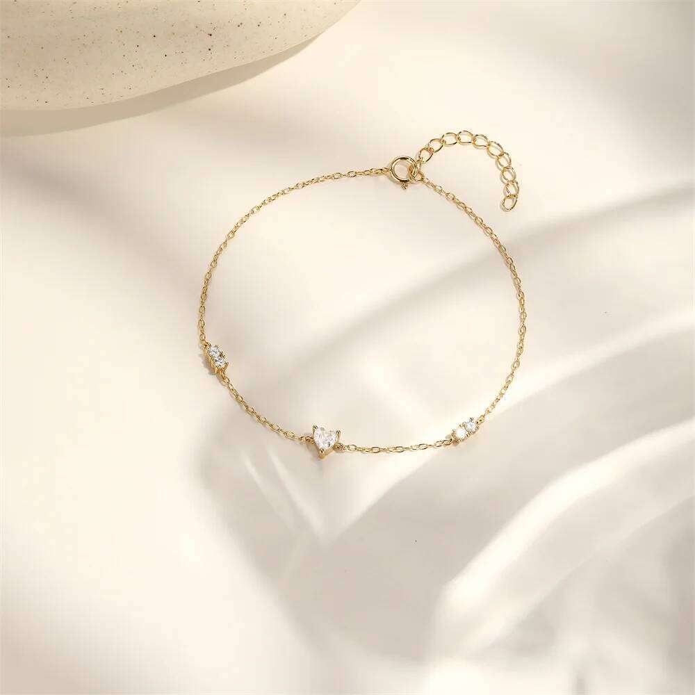 Aide 925 SilverBezel Round Sparkling Clear Cubic Zirconia Stackable Charm Fashion Bracelet For Women Xmas Party Gifts Jewelry