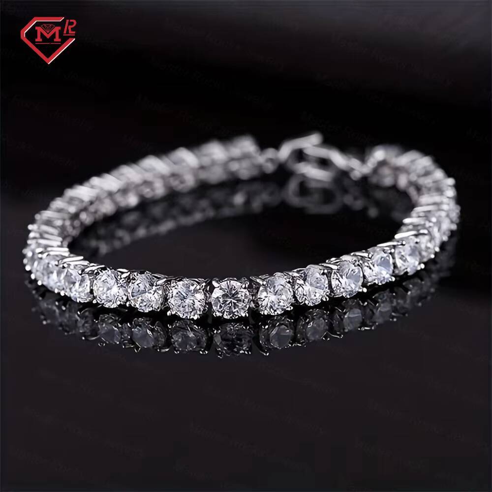 3mm 4mm 5mm Tennis Bracelet 925 Silver Iced Out Men Women Moissanite Chain Tennis Bracelets