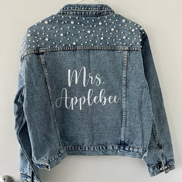 Custom Bride Jean Jacket Future Mrs Pearl Jackets Personalized Bridal Gift Wifey Customized Name Denim Wedding Coats Tops 251231