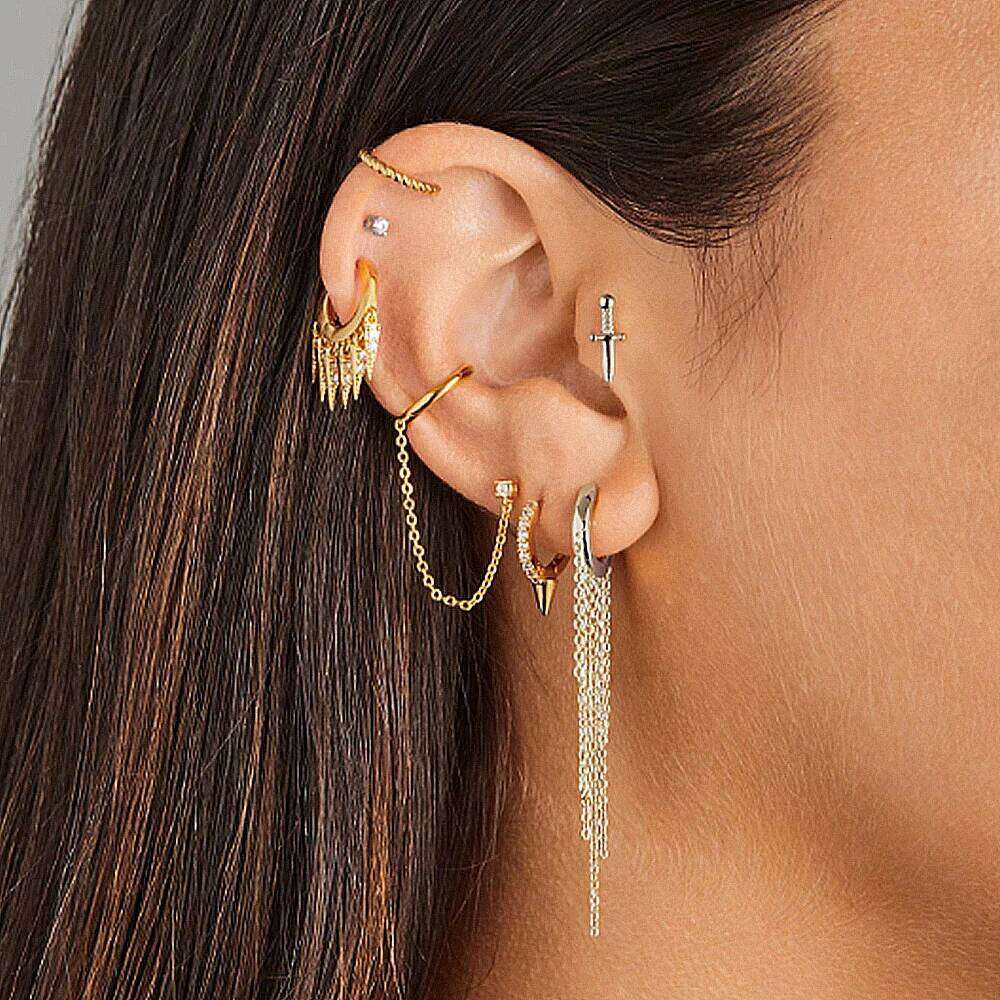 Aide 925 Sterling Silver Gorgeous Multi Long Chain Tassels Dangle Earrings For Women Luxurious 18K Gold Plated Party Jewelry