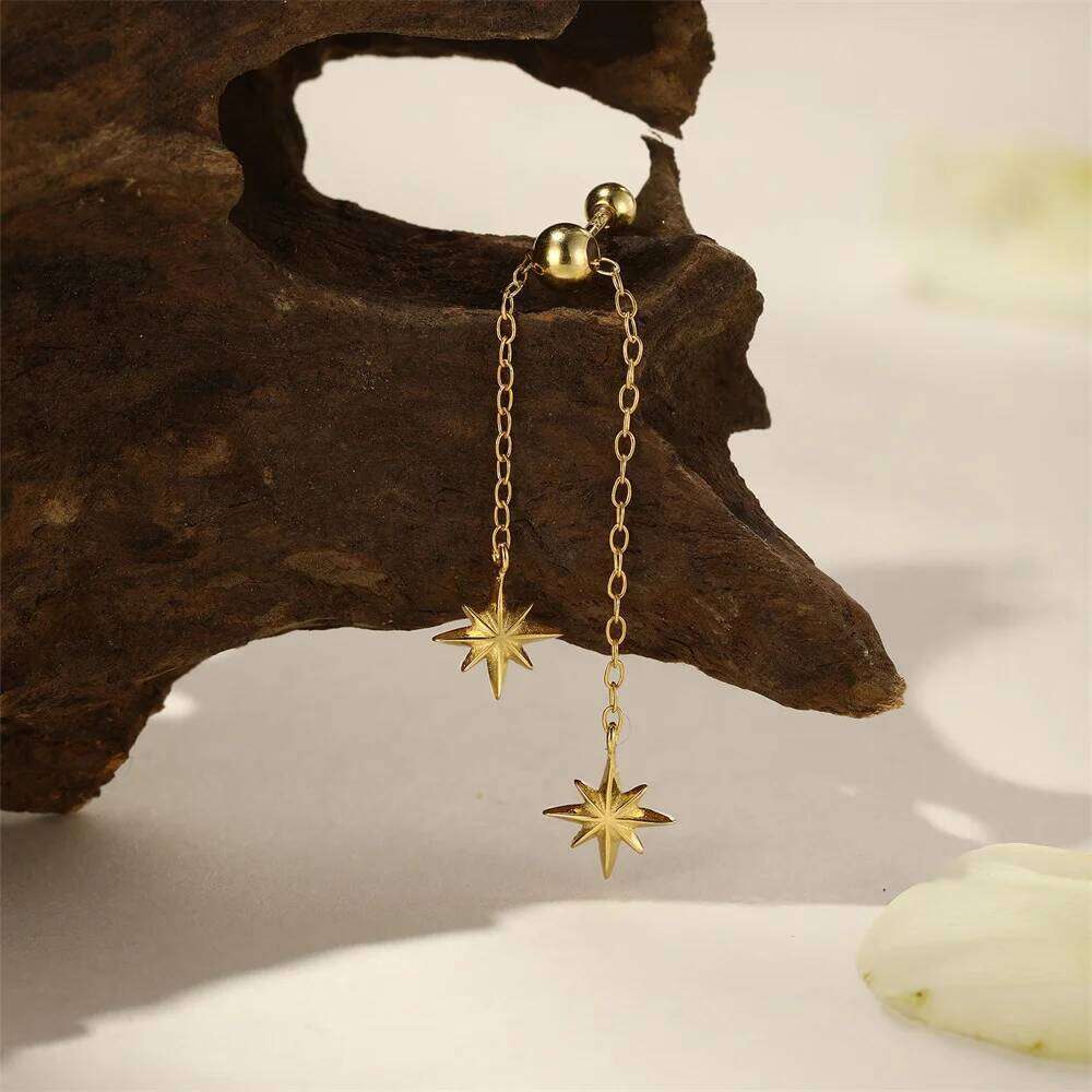 Aide 925 Sterling Silver Crystal Long Chain Tassel Ear Cuff for Women Girl Zircon Clip Earrings Elegant Piercing Party Jewelry