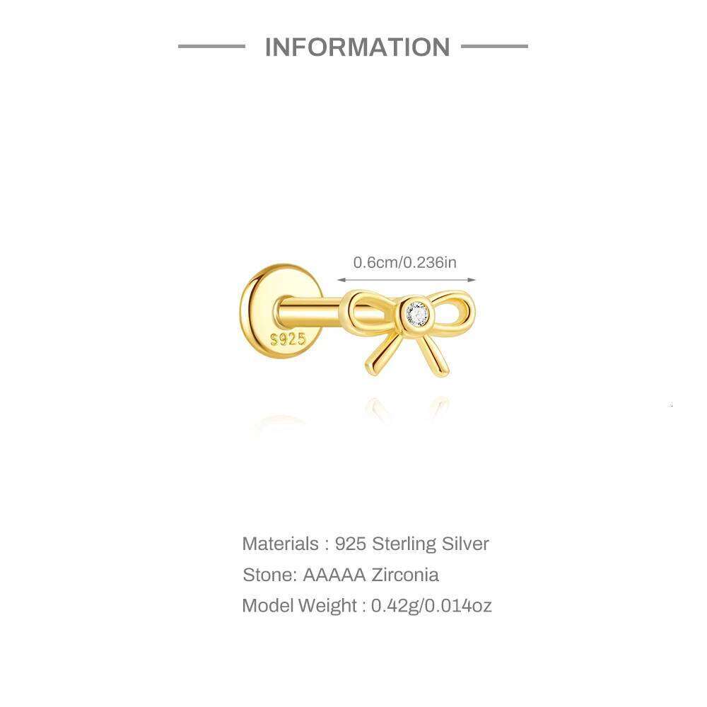 Aide Single 1pc 925 Sterling Silver Piercing Earrings Star Cubic Zirconia Pendant Stud Jewel for Women Wedding Party Bride Gifts