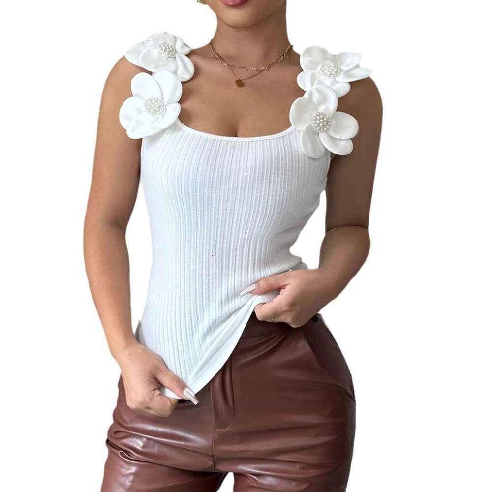 2026 New European and American Cross-Border Three-Dimensional Flower Elegant Spring Summer Knitted Vest