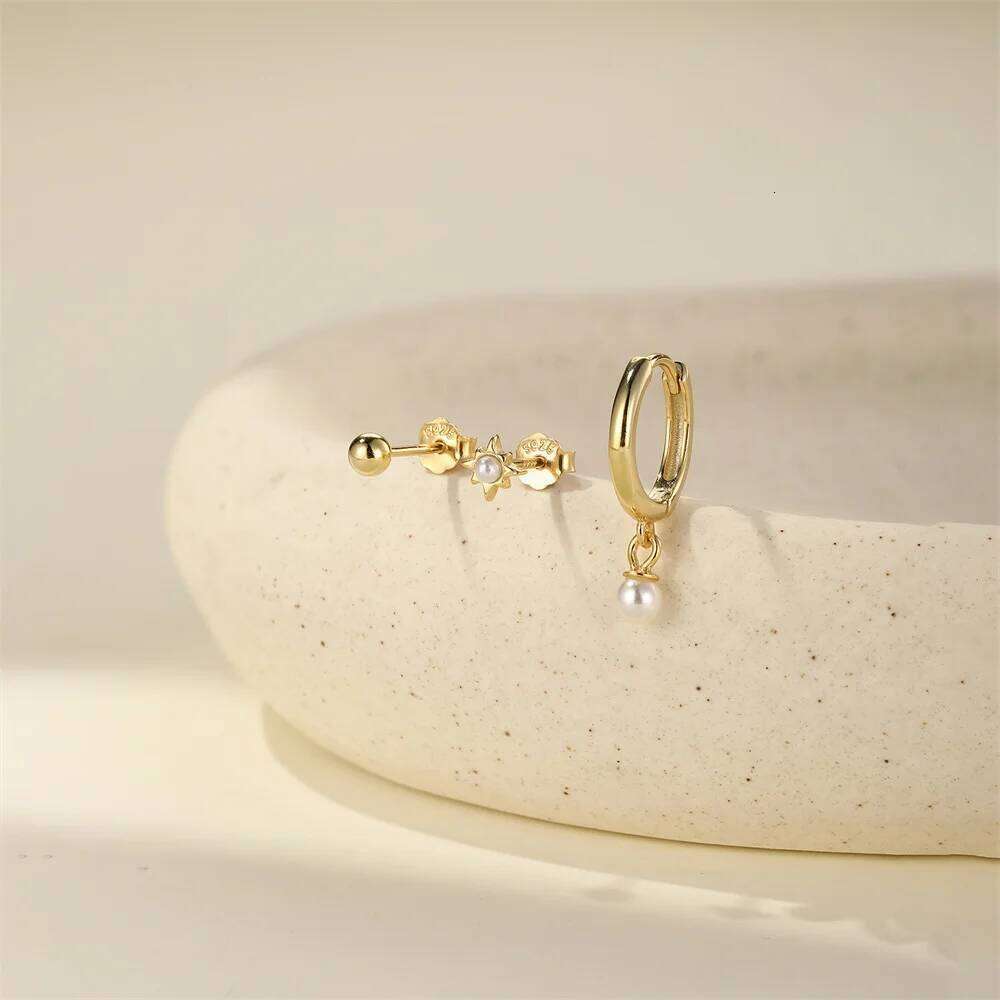 Aide 925 Sterling Silver 3pcs Set Stud Earring Black Green Zircon Earrings For Women Girls DIY INS Piercing Ear Studs pendientes