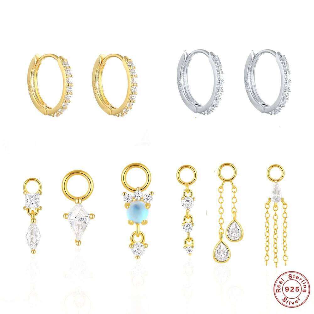 Aide 925 Sterling Silver 1pc Opal Stone CZ Charm Beads Pendant Fit Necklace Earring Bracelets For Women DIY Fine Jewelry