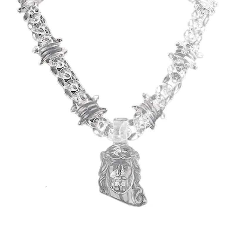 HXBF Clear Acrylic Pendant Necklace Rock Party Jewelry Fashion Male Jewelry Acrylic Texture Present for Fashion Enthusiasts 251230