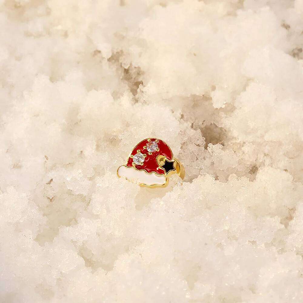 Aide 925 Sterlig Silver Single 1pc Earrings Xmas Tree Snowman Cute CZ Christmas Bone Stud For Women Girls Jewelry