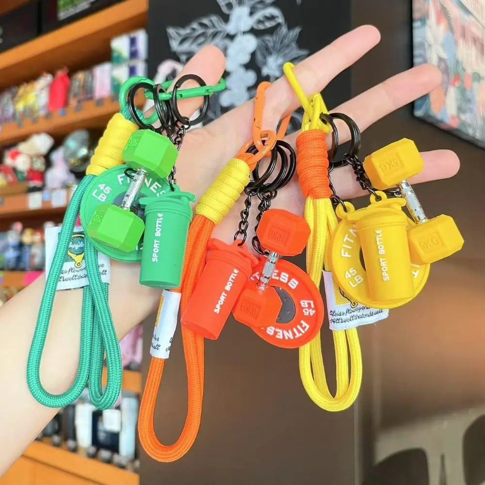 Detachable Barbell Plates Keychain Dopamine INS Simulation Dumbbells Keyring Water Cups Creative Fitness Series Pendant Friends 251230