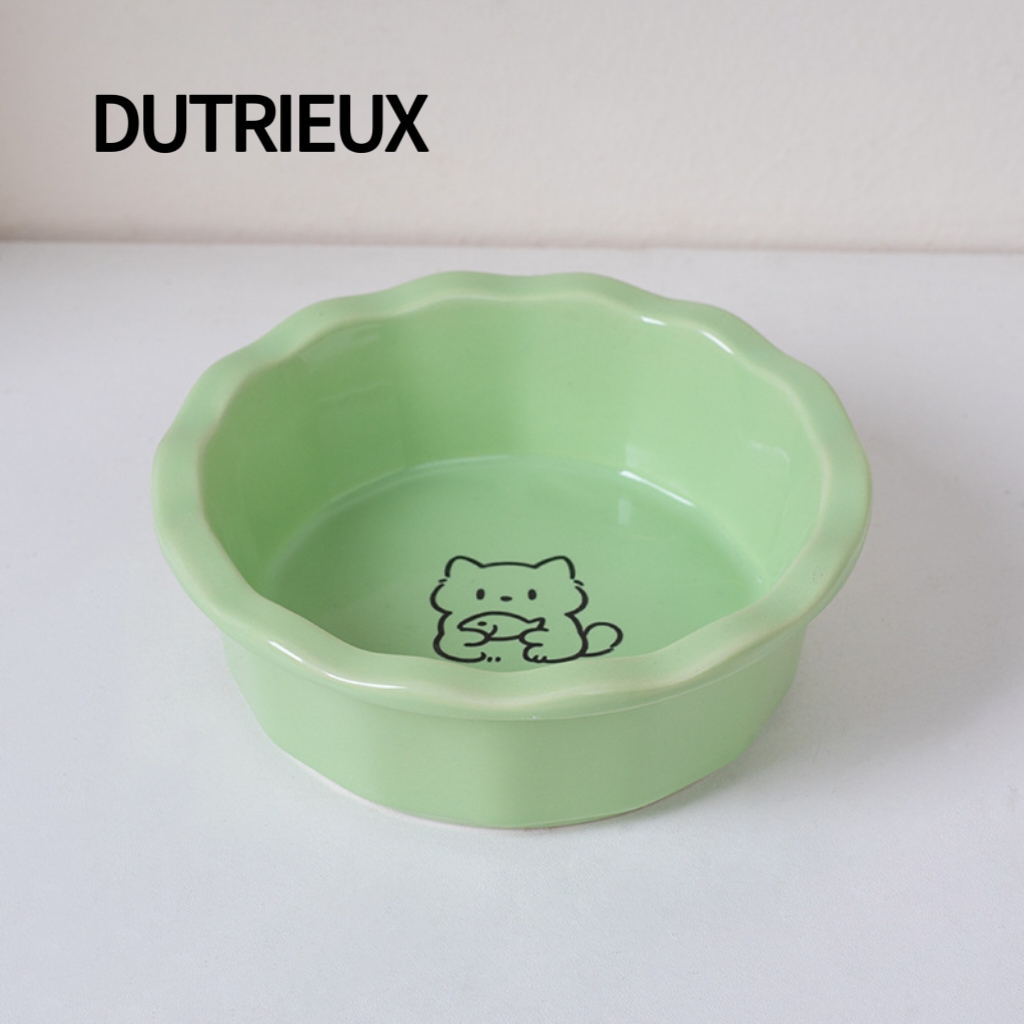 H2086 High-quality ceramic pet bowl - with silicone mat for non-slip and easy cleaning