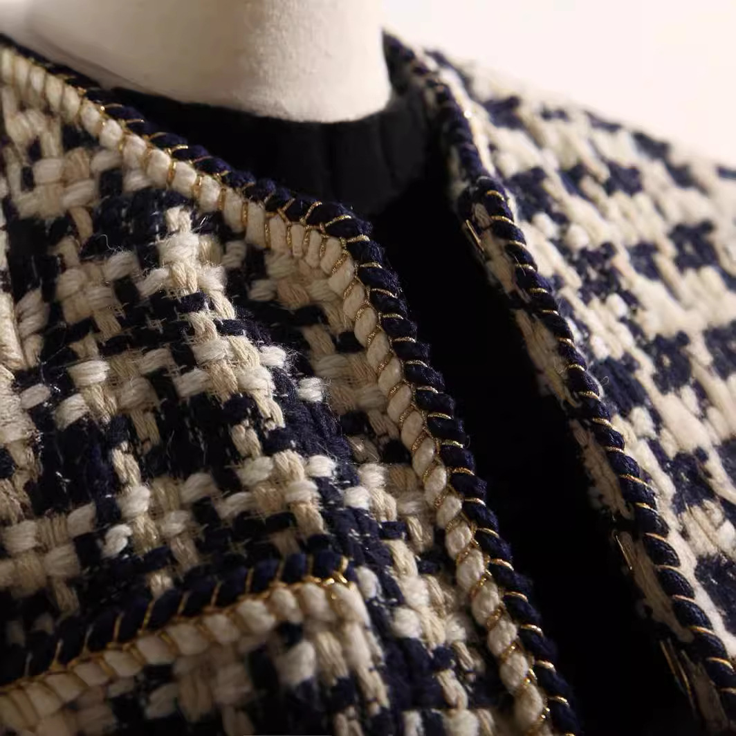 Fashion Retro French Style Jacket New Women's Spring and Autumn Versatile Socialite Elegant Tweed Coat