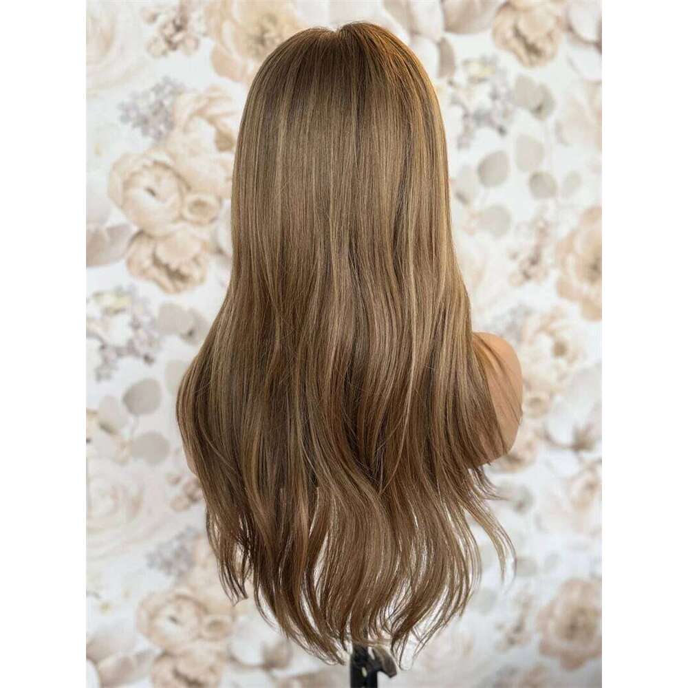 13x4 Good Quality Body Wave Synthetic Wigs Ombre Caramel Brown HD Lace Frontal High Density Women's Wig Small/Large Size Cap