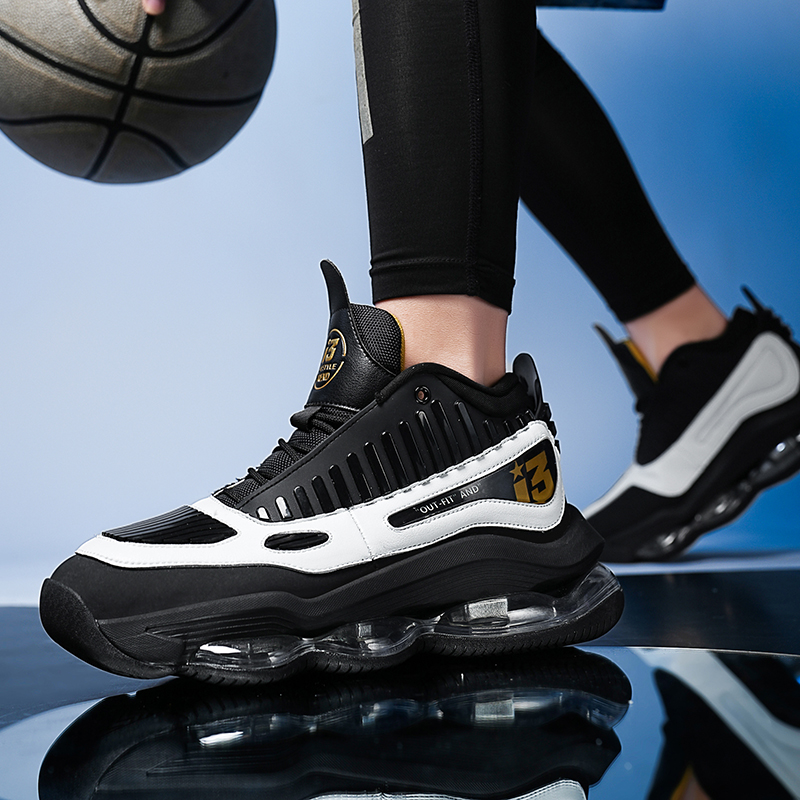 Iverson Air Cushion Basketball Shoes for Guards, 2026 New Men's Mid Top Sneakers, Breathable Durable Student Sports Shoes