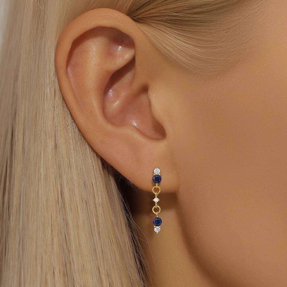 Aide 925 Sterling Silver Korea Style Fashion Cute Green Tassel Zircon Eardrop For Women Girls Party Earring Jewelry Gift