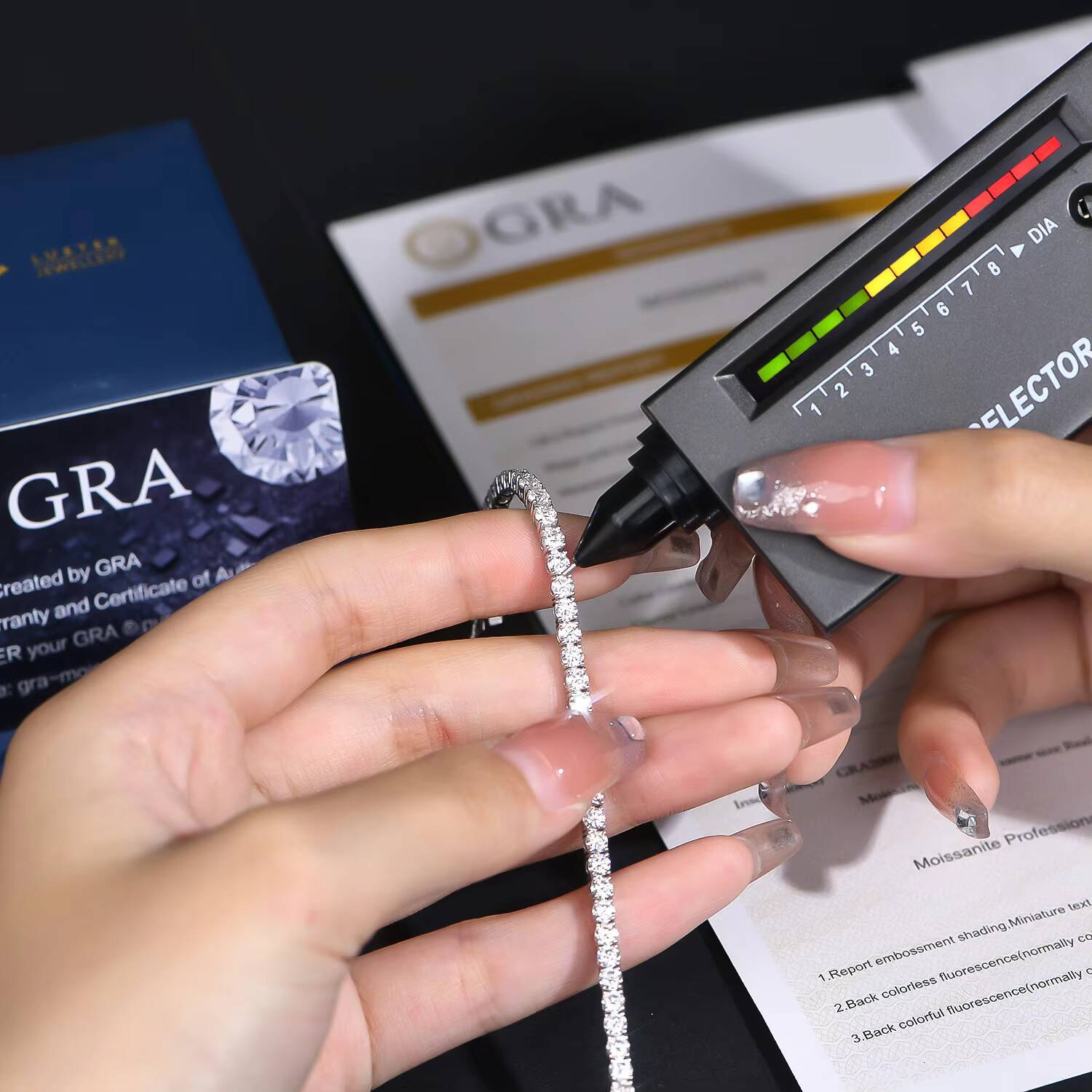 Womens Mozanite Jewelry S925 Sterling Silver Moissanite Chain Fashion Luxury Plating 18K White Gold Vvs Diamond Chain Bracelet