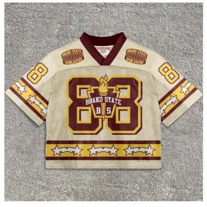 2026 Cross-Border Jersey European and American Foreign Trade New Casual V-Neck Short Sleeve Digital Print Pullover Men's T-Shirt