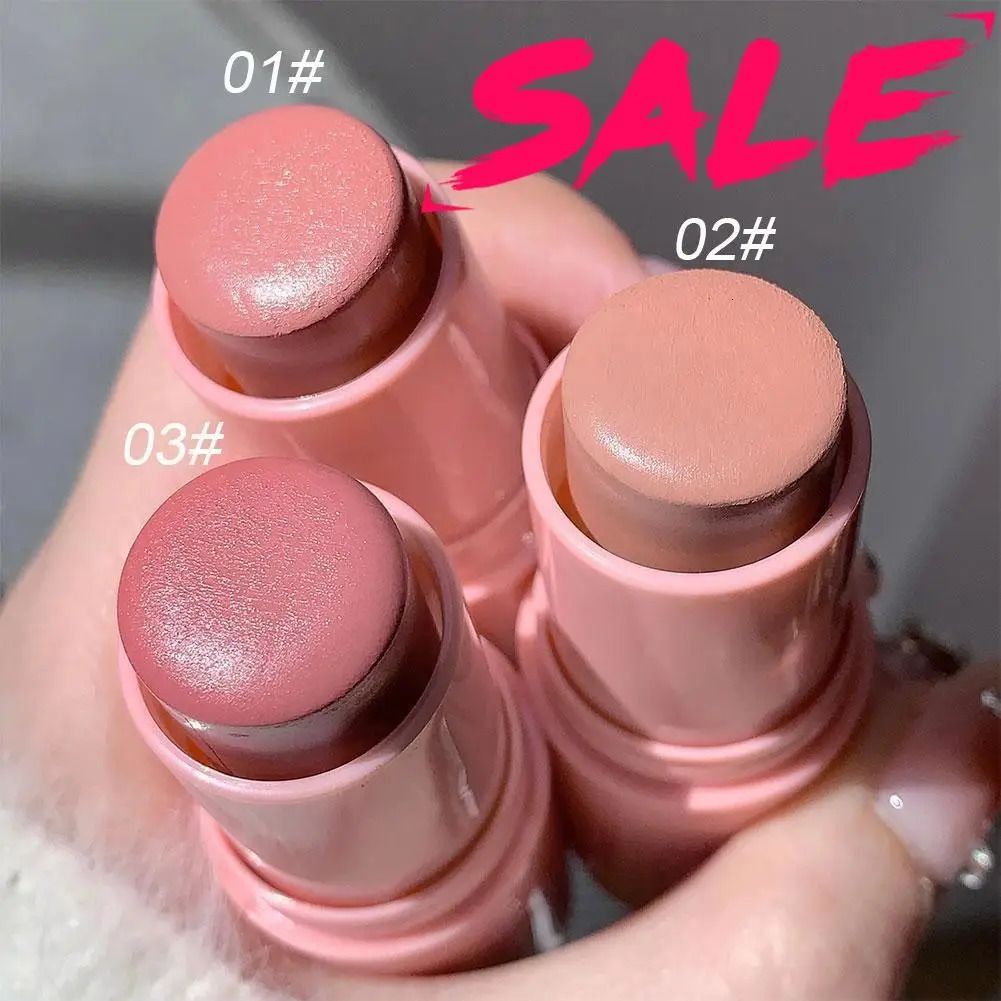 3in1 Monochrome Blusher Cheek Lip Tinted Durable Matte Natural Rouge Powder Blusher Stick Cream Matte Contour Makeup Cosmetices 251231