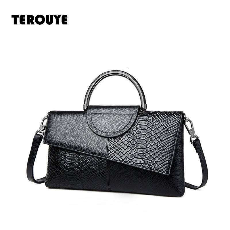 PU Synthetic Leather Women's Shoulder Crossbody Bag Fashion Casual Dinner Wedding Alligator Pattern Flap Handbag And Purse TEROUYE