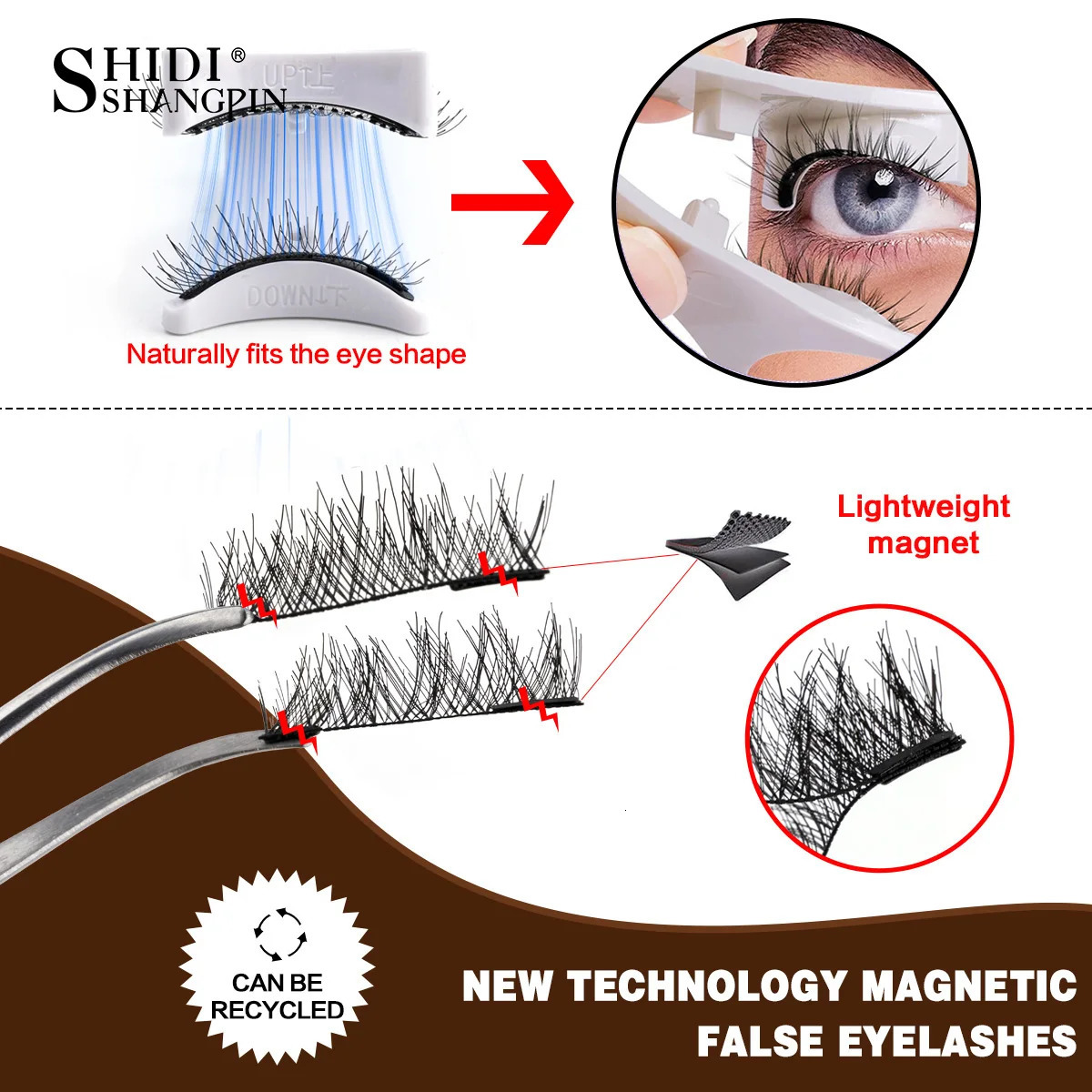 5 pairs 3D Magnetic Lashes Kit With Curler Natural Soft Magnetic False Eyelashes No Glue Needed Fluffy Reusable Make Up 251231