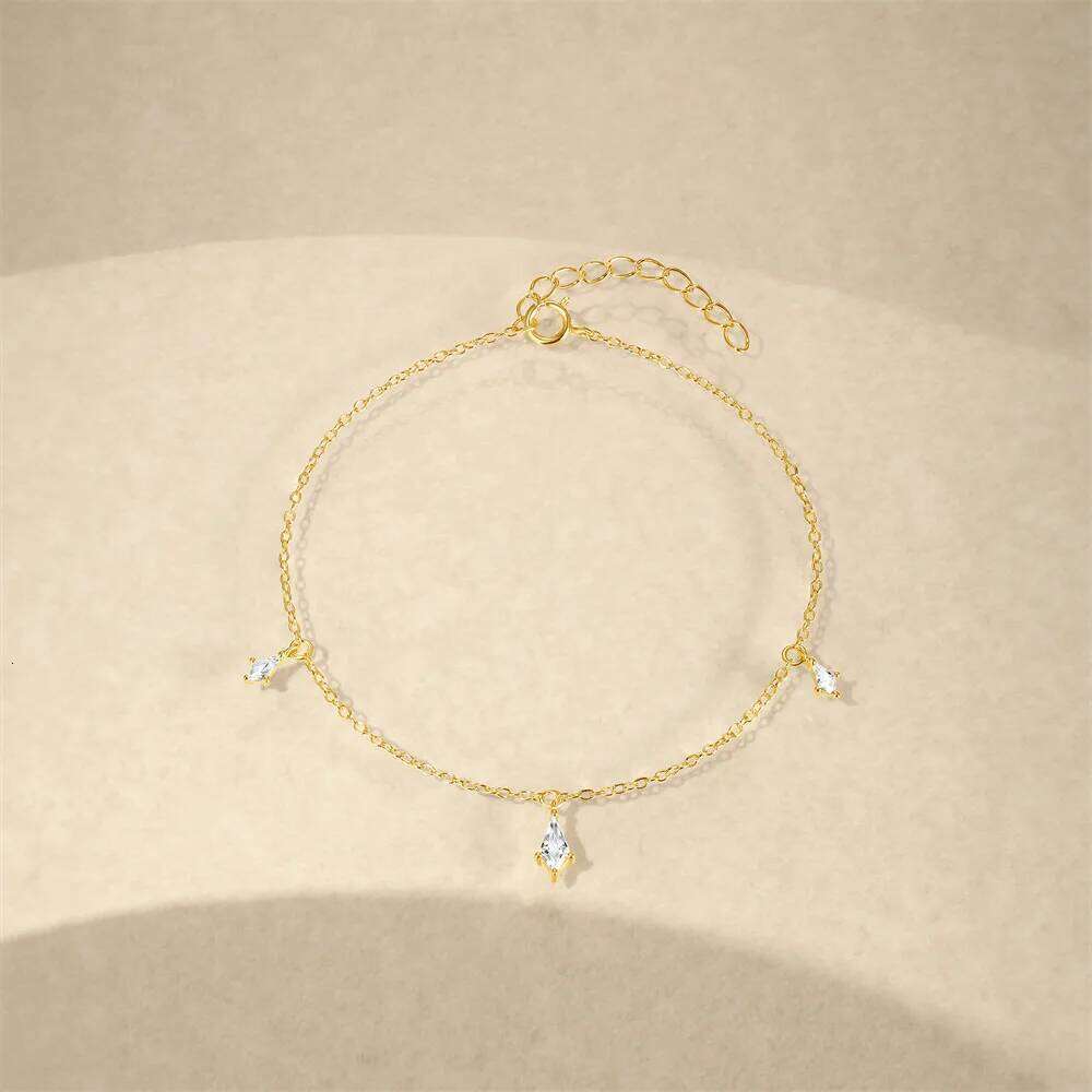 Aide Fashion 925 Sterling Silver Clavicle Necklaces Shiny Kite Zirconia Pendant Chains Dangles Earrings Bracelet Jewelry Set