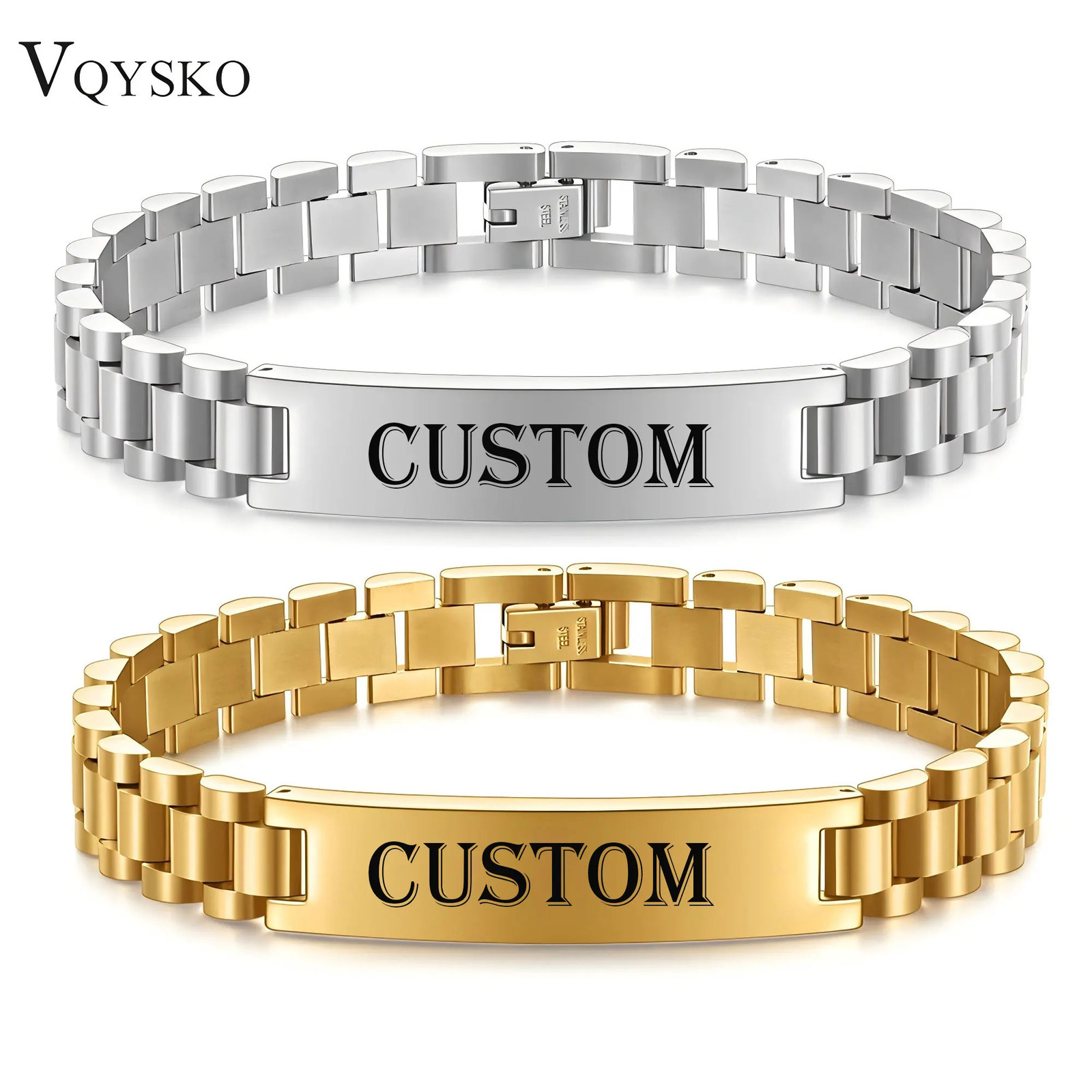 Fashion Watch Chain 10mm Smooth Steel Bracelet for Men Customizable Personalized Male Gentleman Business Gift Jewelry 251230