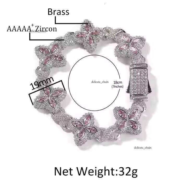 VVS Moissanite Hot Sale Multi-Color Options Infinity Chain Green Blue Black Gemstone Trendy Clover Flower Summer Boutique Jewelry Unisex Necklace