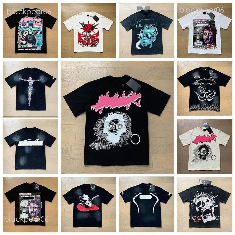 Helllstarly shirt High quality designer Helled Hoodie graphic shirt Mens short sleeve designer Hellsatar scan new womens wash street Hellly Starlys hoodies 560