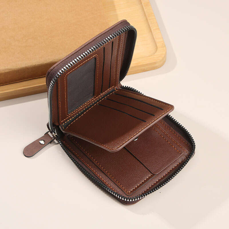 2025 New Cross-Border Men's Short Horizontal Zipper 70% off Coin Purse Retro Casual Buckle Square Wallet