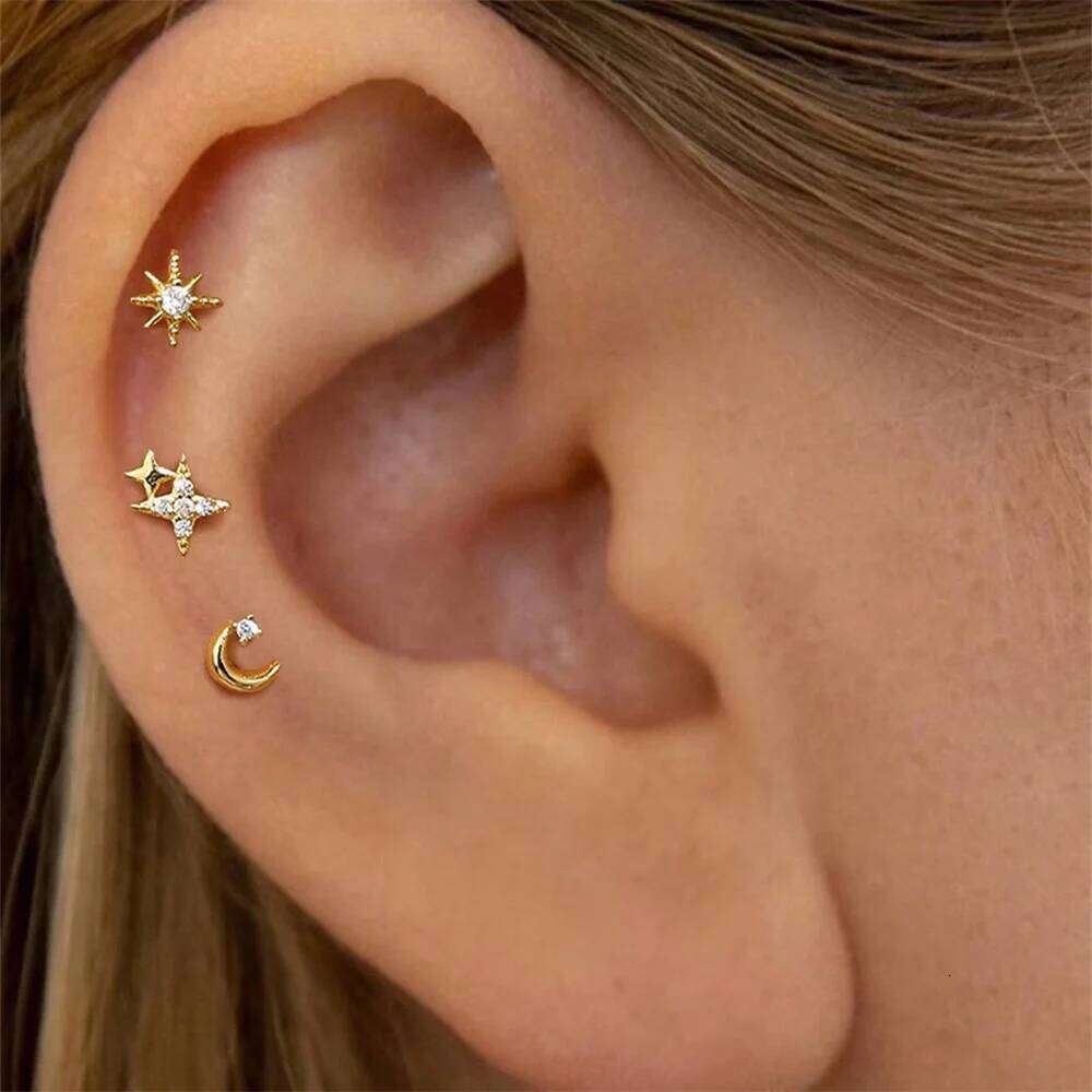 Aide Stud Small Simple Style Charm Woman 925 Silver Earrings Birthday Party Gift for Friends Exquisite Jewelry Set