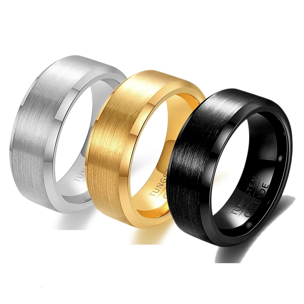 4/6/8mm Tungsten Steel Brushed Ring Stainless Steel Couple Versatile fashion Ring for Women Men Wedding Party Gift Jewelry 251230