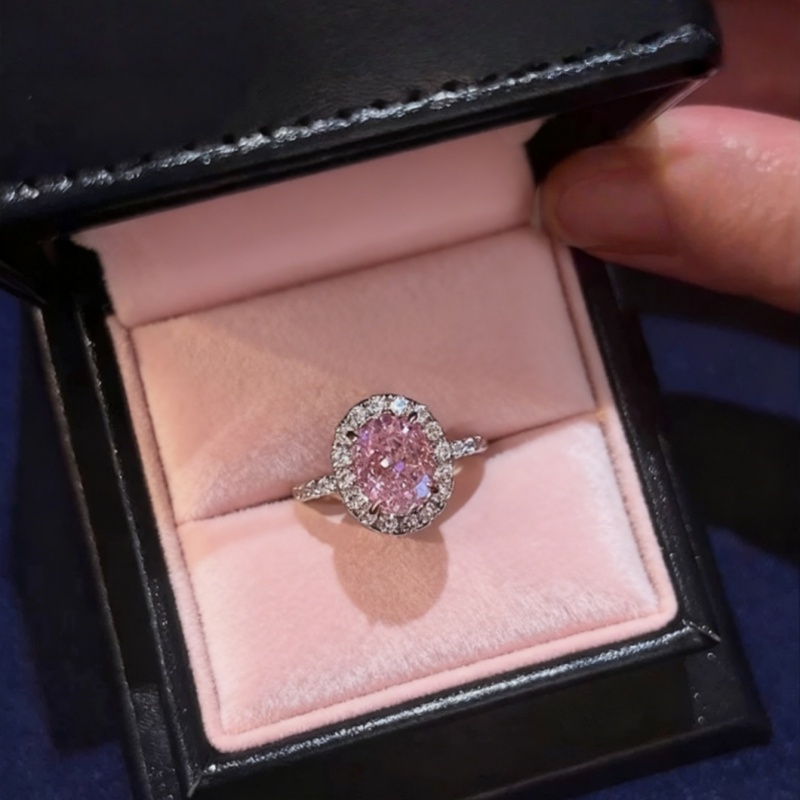 Romantic Pink Crystal Ring Valentine's Day Flash Sale Shiny Jewelry Pick