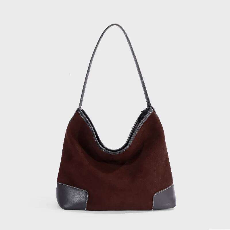 Suede Women's Tote New Niche Design Winter Large Capacity Frosted Cowhide Vintage Armpit Single-Shoulder Crossbody Bag Suotong251222