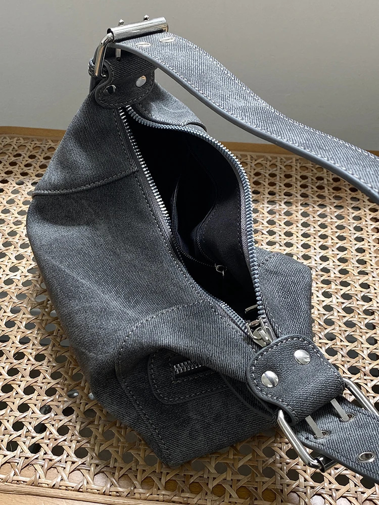 Vintage Y2K Womens Underarm Bags Pu Leather Shoulder Bag Casual Portable Female Tote Purse Crossbody Bag Handbags 251231