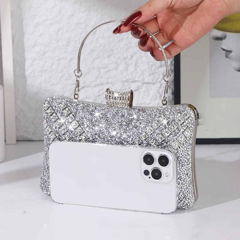 Bling Sequin Full Diamond Clutch Bag Sparkling Rhinestone Evening Bag Chain Banquet Wedding Dress Bridal Dinner Bag Women 251231